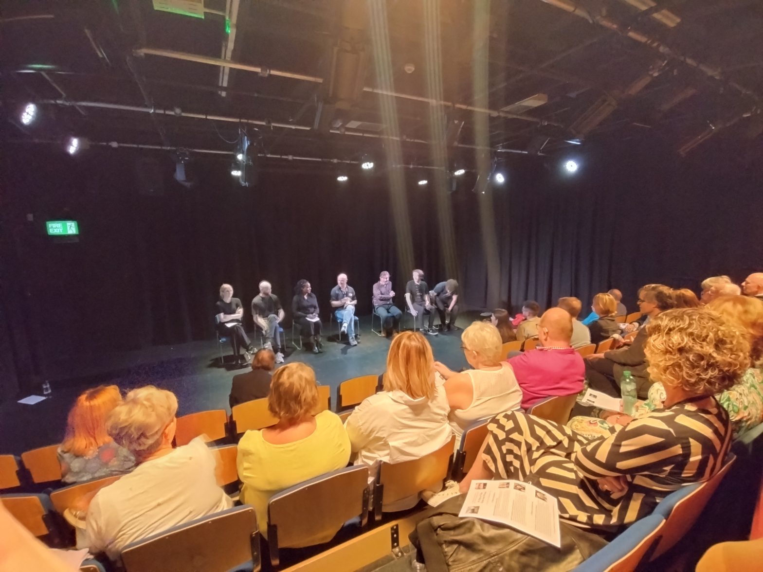 A panel discussion featuring the cast and crew at Derby Theatre