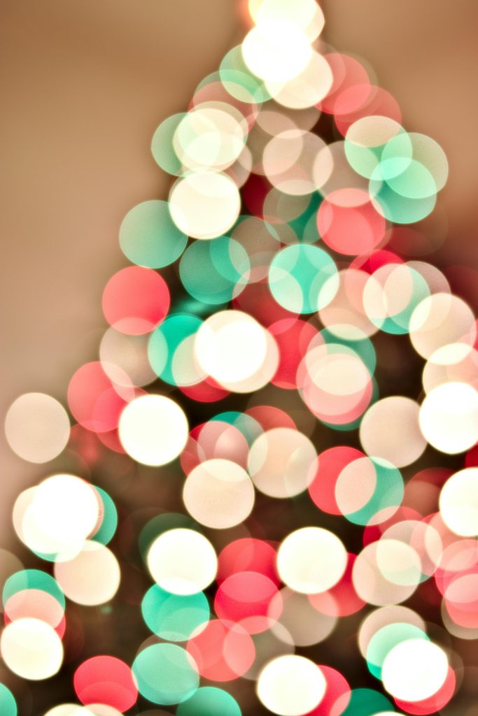 Out of focus Christmas tree lights